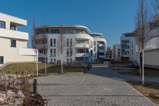 New residential buildings in the Riedberg district, Frankfurt am Main, Germany