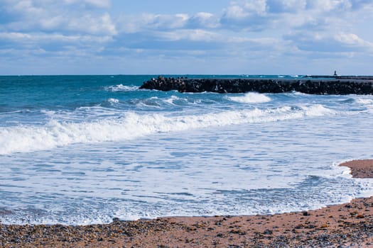 Beach And Sea In Bright Sunlight