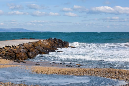 Beach And Sea In Bright Sunlight