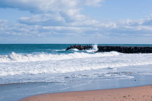 Beach And Sea In Bright Sunlight