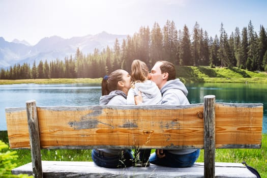 Family Man And Woman Couple Romantic Photo In Mountains