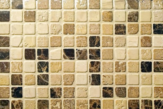 Small square mosaic wall tiles with rough edges