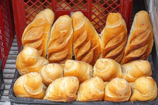 Bread in basket ready for delivery