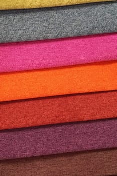 Textile linen material colour samples