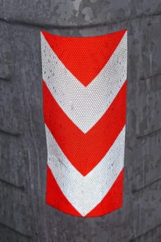 Reflective safety traffic sign at corner