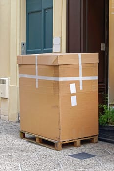 Big box delivery in front of house