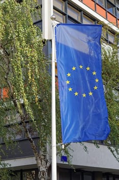 Vertical flag of European Eunion