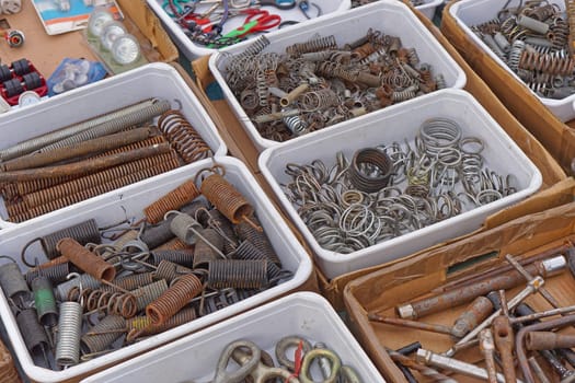 Spring coils various size and dimensions in boxes