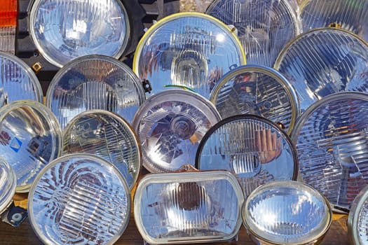 Headlights in various shapes and sizes for cars parts