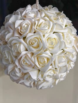 White roses flowers ball decor for wedding