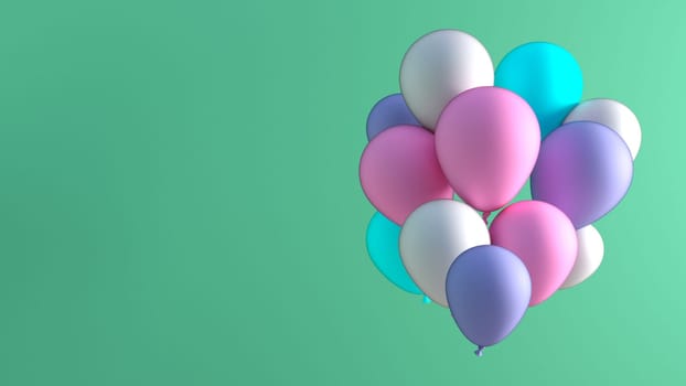 Colorful Birthday Banner Balloons with Empty Space
