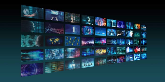 Video Wall Background as a Futuristic Concept for Entertainment