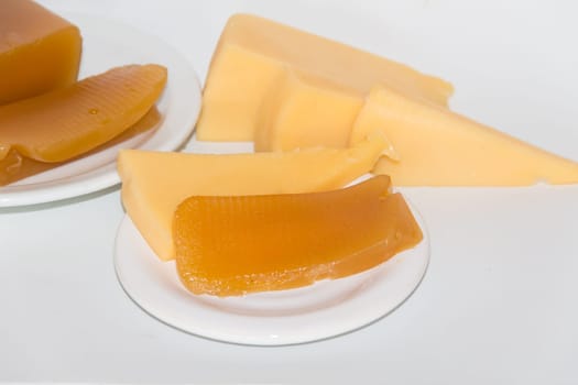 Sweet potato and quince cheese and sweet. Traditional dessert of Uruguayan and Argentine gastronomy