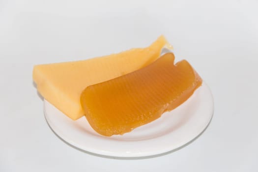 Sweet potato and quince cheese and sweet. Traditional dessert of Uruguayan and Argentine gastronomy