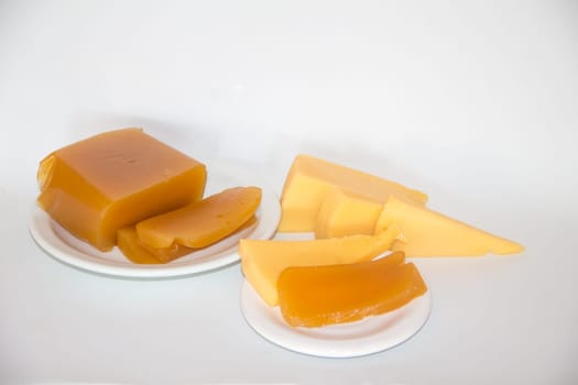 Sweet potato and quince cheese and sweet. Traditional dessert of Uruguayan and Argentine gastronomy
