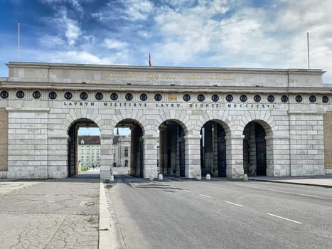 Outer Castle Gate Hofburg, street to Heldenplatz in Vienna