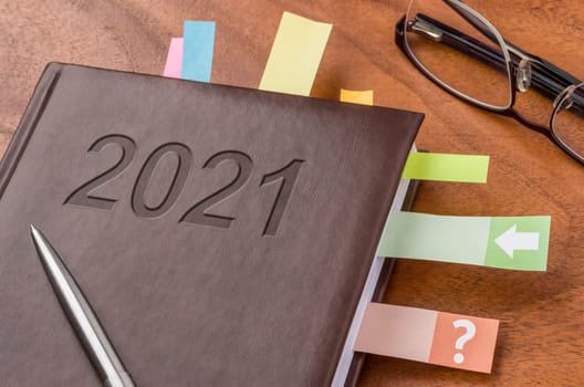 Notebook on a desk 2021