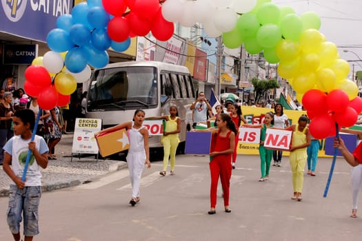 eunapolis, bahia / brazil - september 24, 2010: children from schools in the city of Eunapolis are seen during the parade.....
