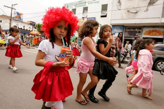 eunapolis, bahia / brazil - september 24, 2010: children from schools in the city of Eunapolis are seen during the parade.....