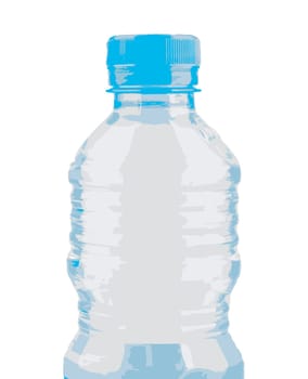 Plastic water bottle isolated on white background