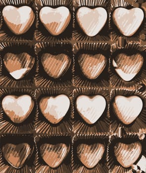 Heart Shaped Chocolates In A Festive Box