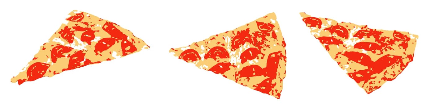 Traditional pepperoni pizza on white background. Pepperoni is an American variety of salami, made from a cured mixture of pork and beef seasoned with paprika or other chili pepper