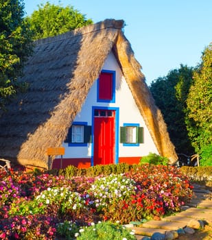 Traditional historic rural house. Santana, Madeira island, Portugal.