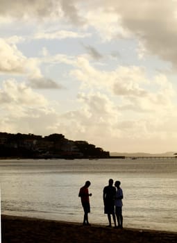 salvador, bahia / brazil - august 12, 2015: people are seen at Ribeira beach, in the Penisula de Itapagipe region in the city of Salvador.