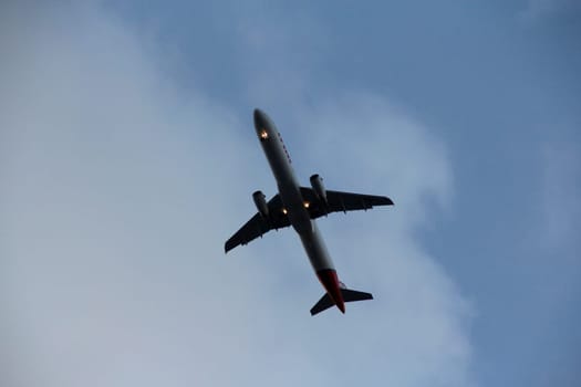 salvador, bahia / brazil - april 14, 2013: aircraft Airbus Airbus A321-231 of the airline Tam is seen during approach for landing at the airport of the city of Salvador.
