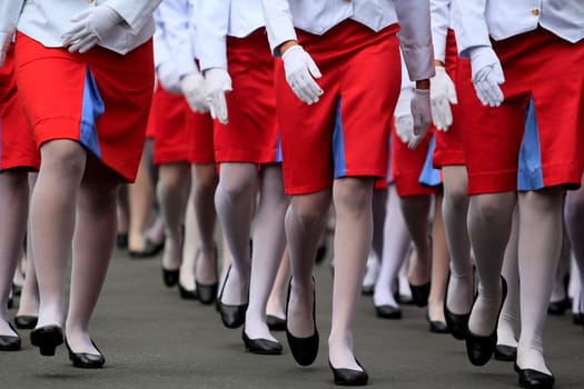 salvador, bahia / brazil - september 7, 2014: student from the military school of Bahia are seen during the parade of independence of Brazil in the city of Salvador.