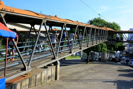salvador, bahia / brazil - december 5, 2013: walkway for pedestrian crossing on avenue Mario Leal Ferreira in the city of Salvador.