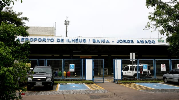 ilheus, bahia / brazil - june 13, 2011: facade of the airport of the city of Ilheus, in the south of Bahia..