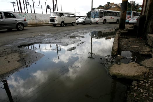 salvador, bahia / brazil - july 16, 2013: exposed sewage is seen in the Calcada neighborhood in the city of Salvador.