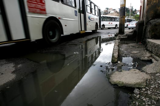 salvador, bahia / brazil - july 16, 2013: exposed sewage is seen in the Calcada neighborhood in the city of Salvador.