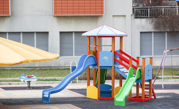 Colorful children playground in the city park