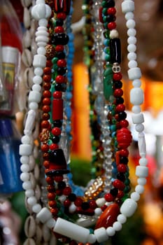 salvador, bahia / brazil - april 21, 2013: article religios for members of the Candomble religion are seen for sale at the Sao Joaquim fair in the city of Salvador.