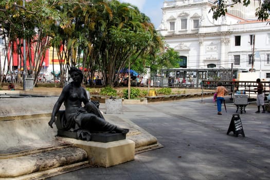 salvador, bahia / brazil - january 23, 2013: statue in light source at Piedade statue in the city of Salvador.