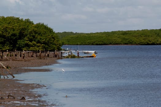 conde, bahia / brazil - march 27, 2013: view of the Itapicuru River bed in the city of Conde..