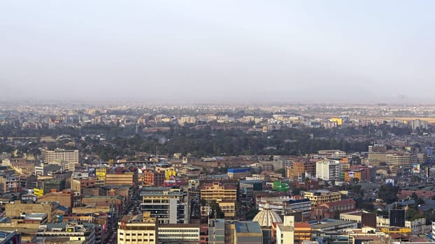 Nairobi, Kenya - July 09, 2017: Cityscape from high building in Nairobi, Kenya.