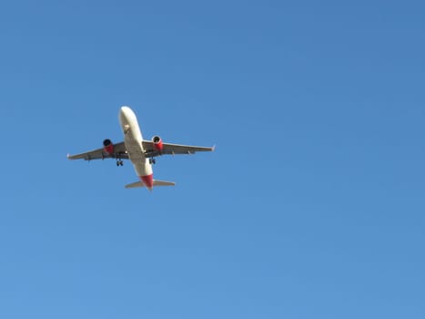 Beautiful photo of a plane landing at the airport taking land