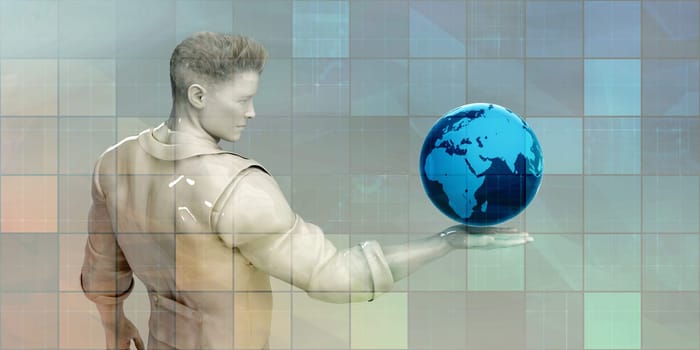 Business Technology Concept on Worldwide Report View