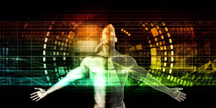 Digital Background with Abstract Futuristic Technology Concept