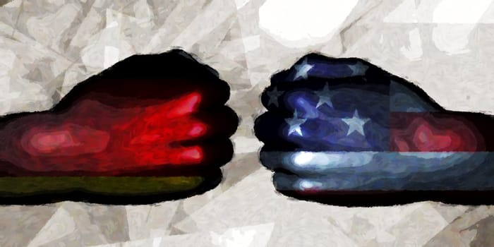 Germany vs US Political Conflict and Disputes Concept