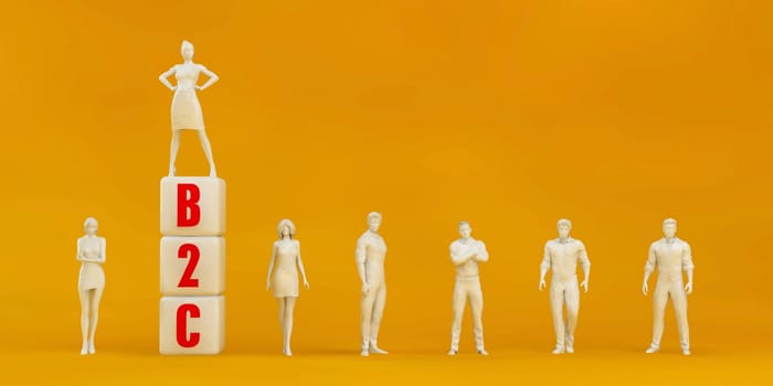 B2C Business to Consumer Presentation Background in Orange and Red