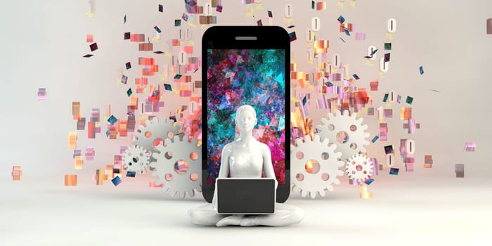 Creativity Concept and Creative Mind with Inspiration on Mobile