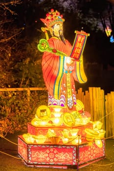 Dublin, Ireland, November 2018 Wild lights at Dublin zoo. Light displays of Chinese and Asian themes