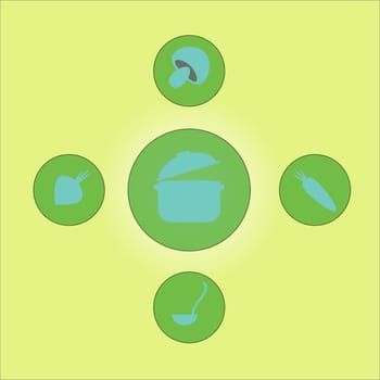 Vector illustration of the cooking,cooking and vegetable background