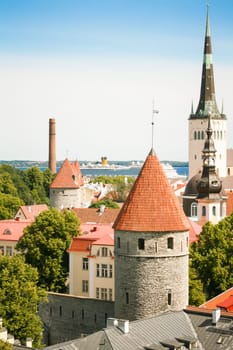 View of the old town and harbor from a hill