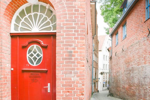 Red Portal in Lubeck. House in old town.
