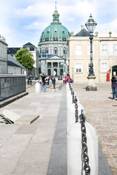 Marble Church St.Frederiks. View from Amalienborg.